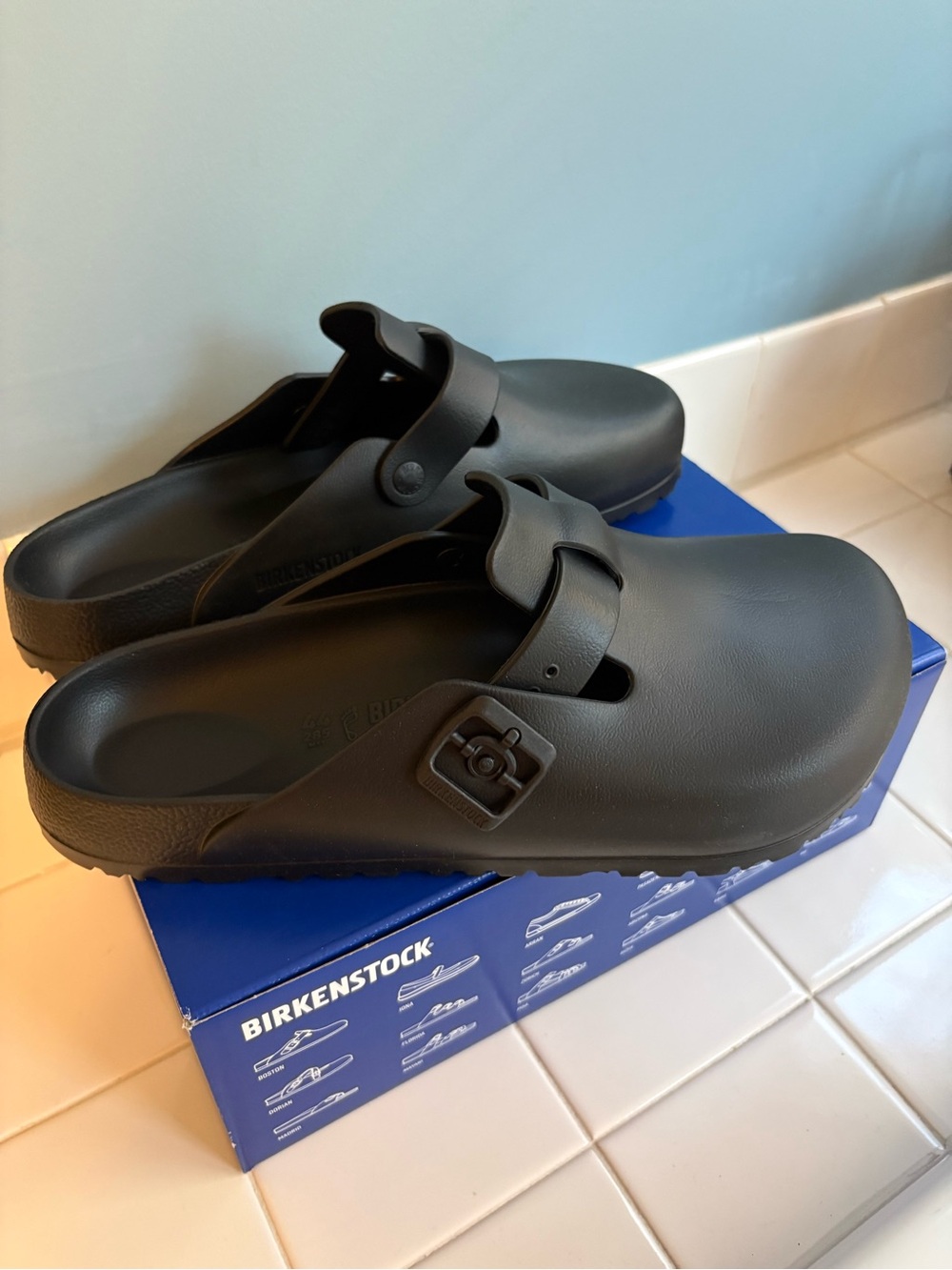 NIB Birkenstock Boston Eva Black Slip On Mule Clogs Sz 44 US M 11 UK 9. 5 MM 285